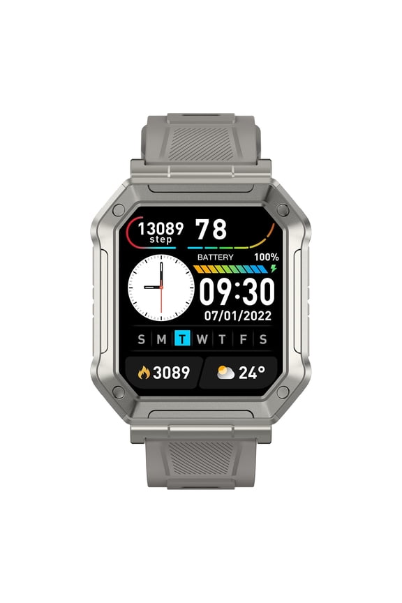 H31 Smart Watch Full Screen Fitness Tracker android IOS Smartwatch with Bluetooth Calling Metal Casing Fitness Watch for Men Women Gray