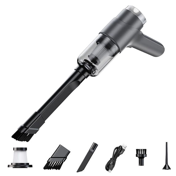 CheAAlet Handheld Vacuum Vacuuming ,Rechargeable Strong Suction Car Vacuum Rechargeab,Two in One Portable High-power for Household and Automotive Use Dark Gray