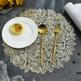 thumbnail image 1 of CheAAlet Hollowed Out insulation Mat Solid Polyvinyl Chloride Leather Placemats , Coffee Mats, Kitchen Table Mats, , Easy To Clean Kitchen Table Mats Gold, 1 of 6