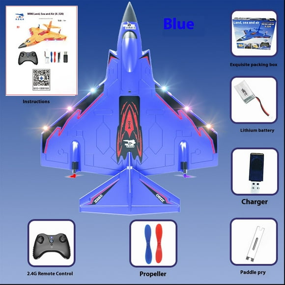 CheAAlet Land and Water X320 RC Airplane, Foam Watertight Remote Control Aircraft, Children's Toy Airplane with Fixed Wing, Multipurpose RC Aircraft Model for Kids