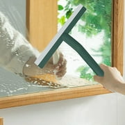 CheAAlet Multi-Purpose Silicone Shower Squeegee - Ergonomic Handle, Indoor/Outdoor Use for Glass Doors, Tiles, Mirrors, Windows, Car Windshields (Green, 25x25x2.5cm)