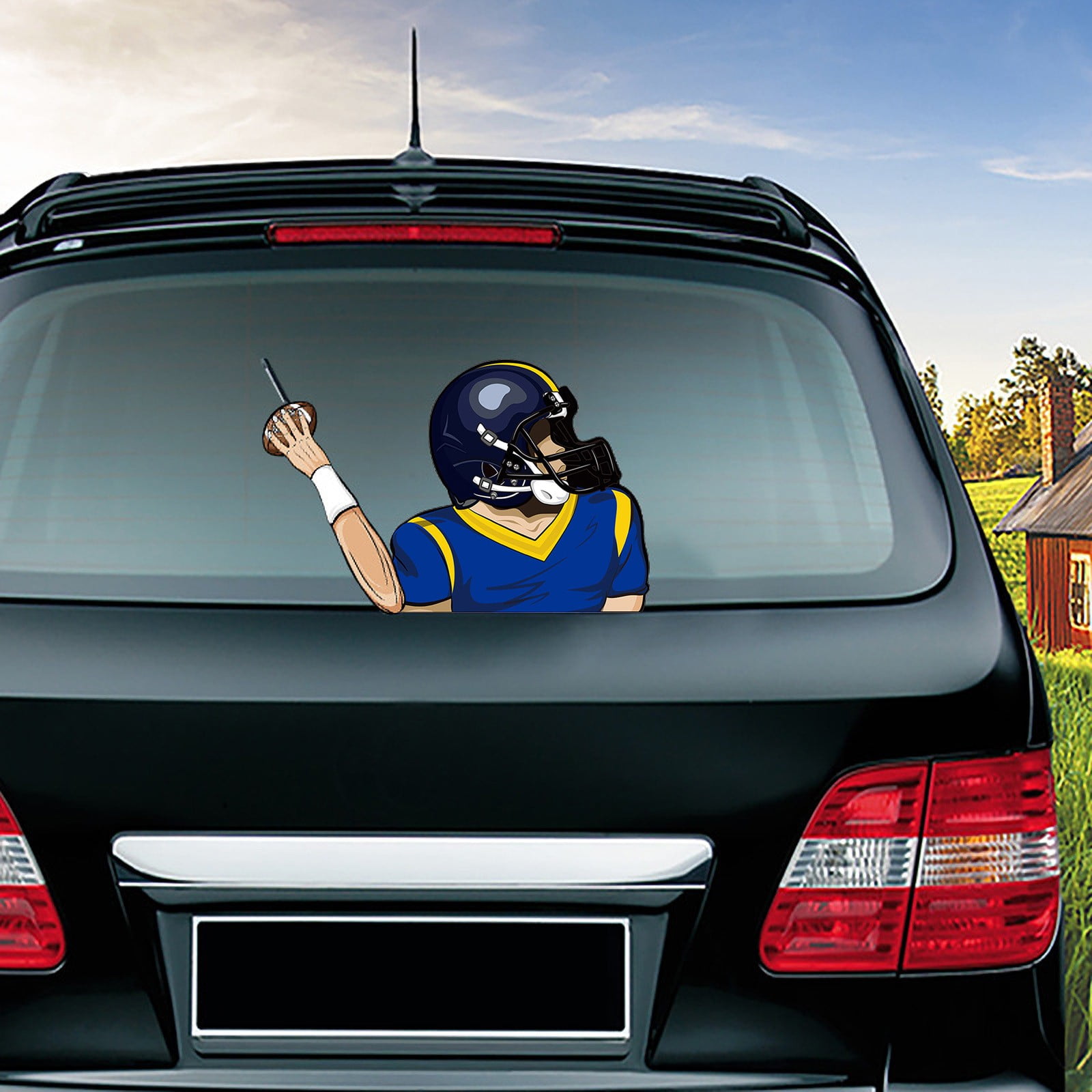 CheAAlet Multicolor Football Quarterback Wiper Stickers Car Windshield Decorations Easy Peel