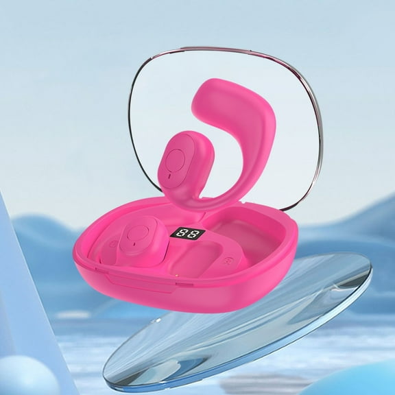 CheAAlet New Bluetooth 5.4 Mini Headset: Wireless Stereo Earbuds with Touch Control, HD Mic, 8-Hour Battery, & Type-C Charging Case Hot Pink