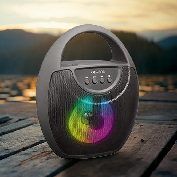 CheAAlet New Wireless Bluetooth Speaker, Home Desktop Portable Audio System, Outdoor Portable High Volume Subwoofer, Colorful Lighting black