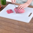 thumbnail image 1 of CheAAlet Non-Slip Plastic Cutting Board with Handle - Large Kitchen Chopping Board for Meat, Veggies, Double-Sided Design, Easy to Clean, Dishwasher Safe, White (35x27cm), 1 of 7