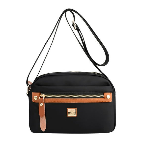 CheAAlet Nylon Crossbody Bag for Women - Lightweight, Multi-Pocket Design with Adjustable Shoulder Strap and Smooth Hardware Zipper in Various Colors Black