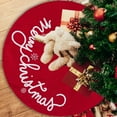 CheAAlet Red Christmas Tree Skirt with White Snowflakes Elegant and