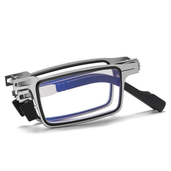 CheAAlet Screwless Ultra Light FoldIng ReadIng Glasses - Rimless Multifocal Presbyopic Glasses With Diamond CuttIng - Anti-Blue Light for Indoor & Outdoor Use