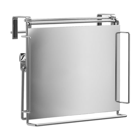 CheAAlet Stainless Steel Foldable Kitchen Rack, Countertop Storage on Cabinet Doors, Table Board Extender for Extra Space, Hanging Organization Aid for Kitchens.