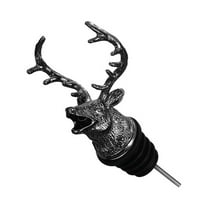 CheAAlet Stainless Steel Liquor Wine Bottle Pourer With Leak-Proof Control - Elegant Deer Head Design for Bars, Restaurants, and Homes Gray