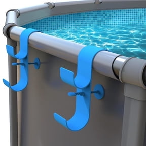 CheAAlet Sturdy Metal Pool Fence Hooks for Swimming Pool Accessories Double Hook Design Pool Pole Hanger for Above Ground Pools Easy-to-Use Pool Skimmer Net Holders for Garden Tool Storage