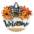 CheAAlet Thanksgiving Turkey Front Door Decor Fall Wooden Wreath
