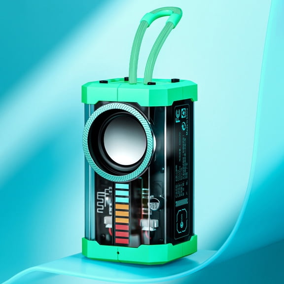 CheAAlet Transparent Mecha Style Bluetooth Speaker, PortableTransparent Mecha Style Bluetooth Speaker, Portable Sound System, Wireless Stere Portable Outdoor