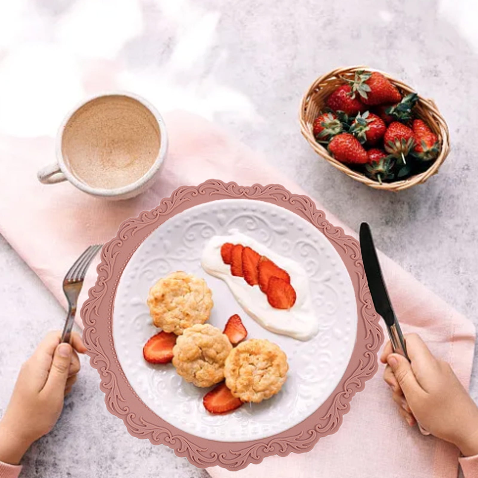 CheAAlet Vintage Decorative Silica Gel Placemats for Home, Insulated