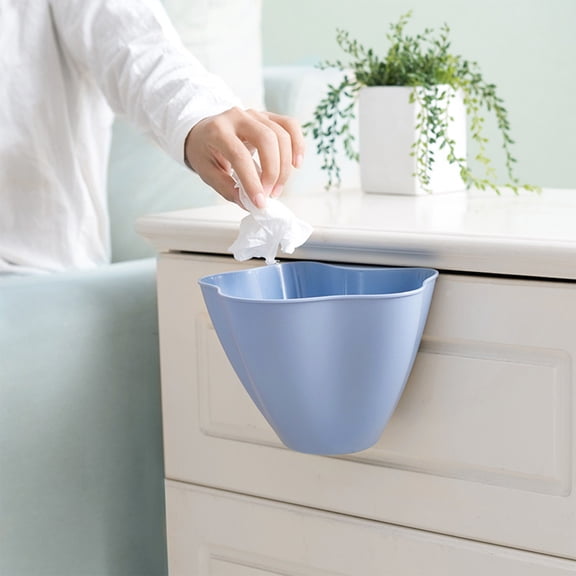 CheAAlet White Plastic Storage Bins for Pantry, Four Handles Blue Storage Bins, Acrylic Multi-Purpose Organizer Bins, Space-Saving Home Storage Solution