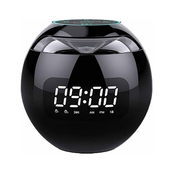 CheAAlet Wireless Bluetooth Speaker with LED Display and FM Radio, Colorful Subwoofer Bluetooth HiFi Music Player with Alarm Clock, Stereo Bluetooth Speaker