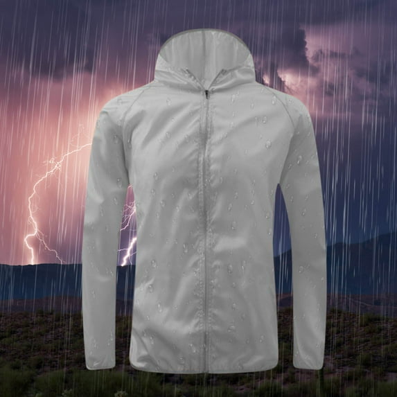 CheAAlet Women's Lightweight Breathable Raincoat Jacket with Hood - Outdoor Waterproof Coat for Sports & Activities Gray