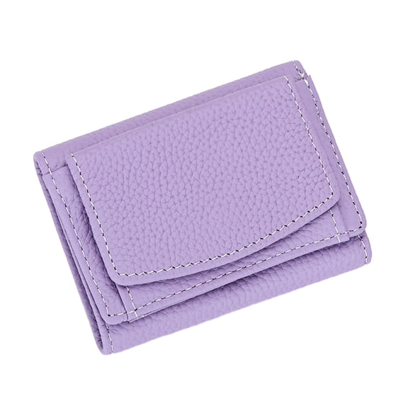 CheAAlet Women's Ultra-thin Genuine Leather Wallet - Compact Mini Card Holder with Coin Pocket D