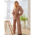 CheShi Cotton Women Sleepwear Set Sexy VNeck Nightwear Long Sleeve