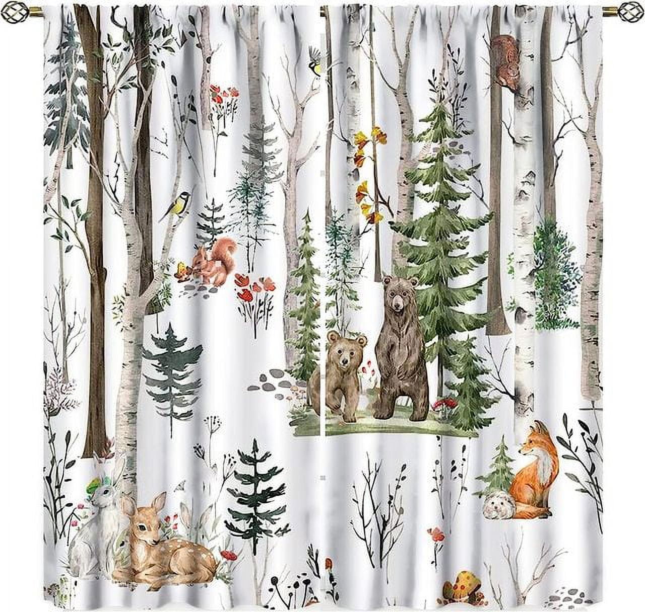 Aperturee Green Forest Waterproof Printed Outdoor Curtains main image 0