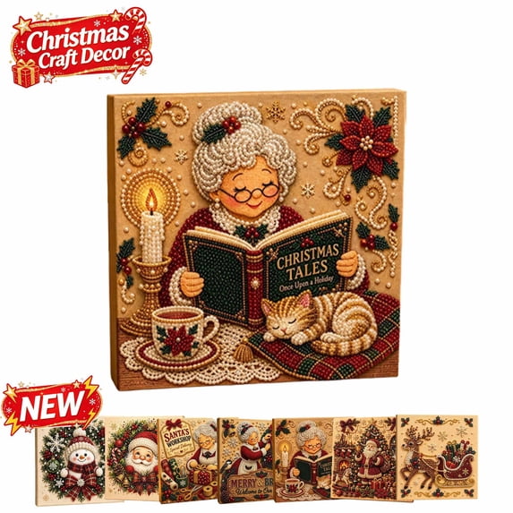 Cheap Christmas Santa Claus Pattern Pearl Diamond Art Kits for Adults, Special‑Shaped Rhinestone Art with Frame, Diy Holiday Wall & Tabletop Home Christmas Decoration Gift(Santa Style)