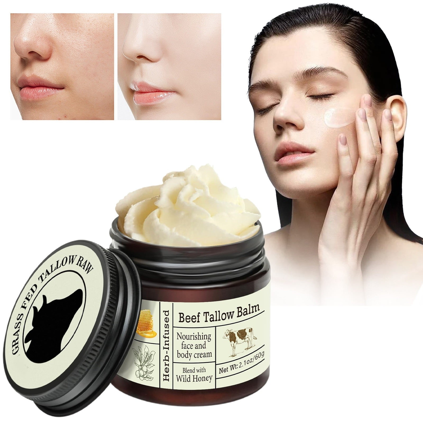 Cheap! CozyQx Beef Tallow for Skin Organic GrassFed Whipped Beef Tallow and Honey Balm
