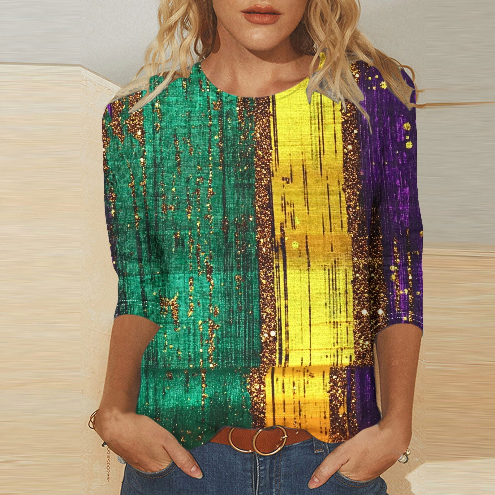 Kedera Women’s Sequin Sparkle Blouse Mock Neck Puff Long Sleeve...