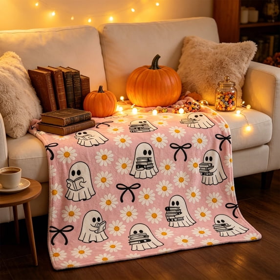 Cheap Halloween Decoration Home Clearance – Halloween Blanket, 80 x 60 Inch Throw Blankets for Bed Couch, Halloween Themed Soft Cozy Blanket for Sofa Bedroom Living Room Home Decor (D)