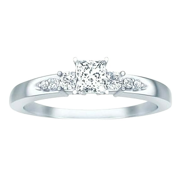 Cheap Moissanite Engagement Ring 1.25 Carat with Real Diamonds Sterling Silver with 18k Gold Plating