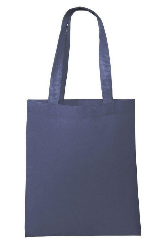 Cheap Non-Woven Wholesale Promotional Tote Bags in Bulk - NTB10 - Set of 25, Navy