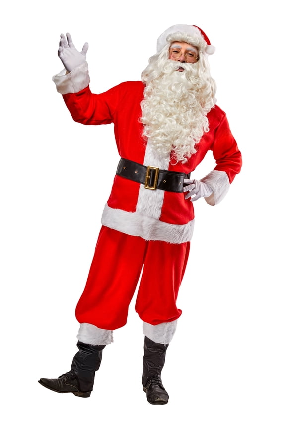 Flannel Santa Suit with Faux Fur Trim for Adults, Men's XL