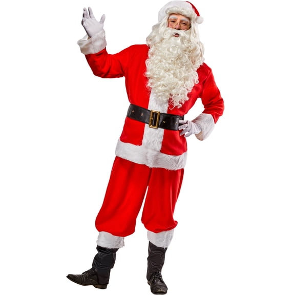 Rubies Flannel Santa Suit with Faux Fur Trim for Adults, Men's XL