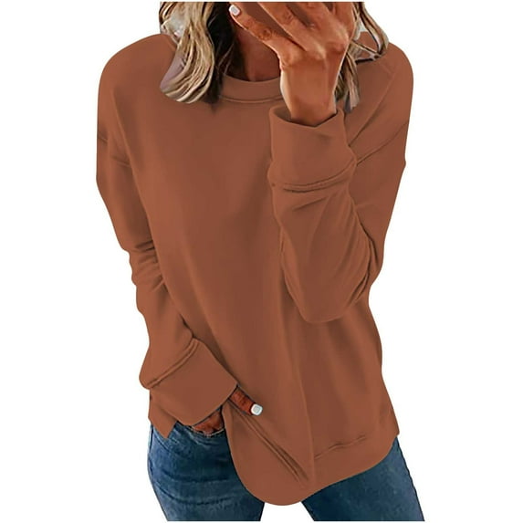 Cheap Sweatshirts Sweatshirts for Women Hoodie Pullover Long Sleeves Shirts Color Round Neck Sweatshirt Pullover Tunic Tops
