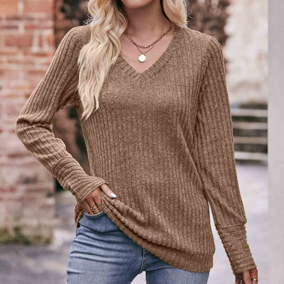 Cheap Sweatshirts for Women 2 Oversized Crewneck Sweatshirt Women Fall Sweatshirts for Women 2024 Womens Long Sleeve Tops Casual Long Sleeve Ribbed Shirt