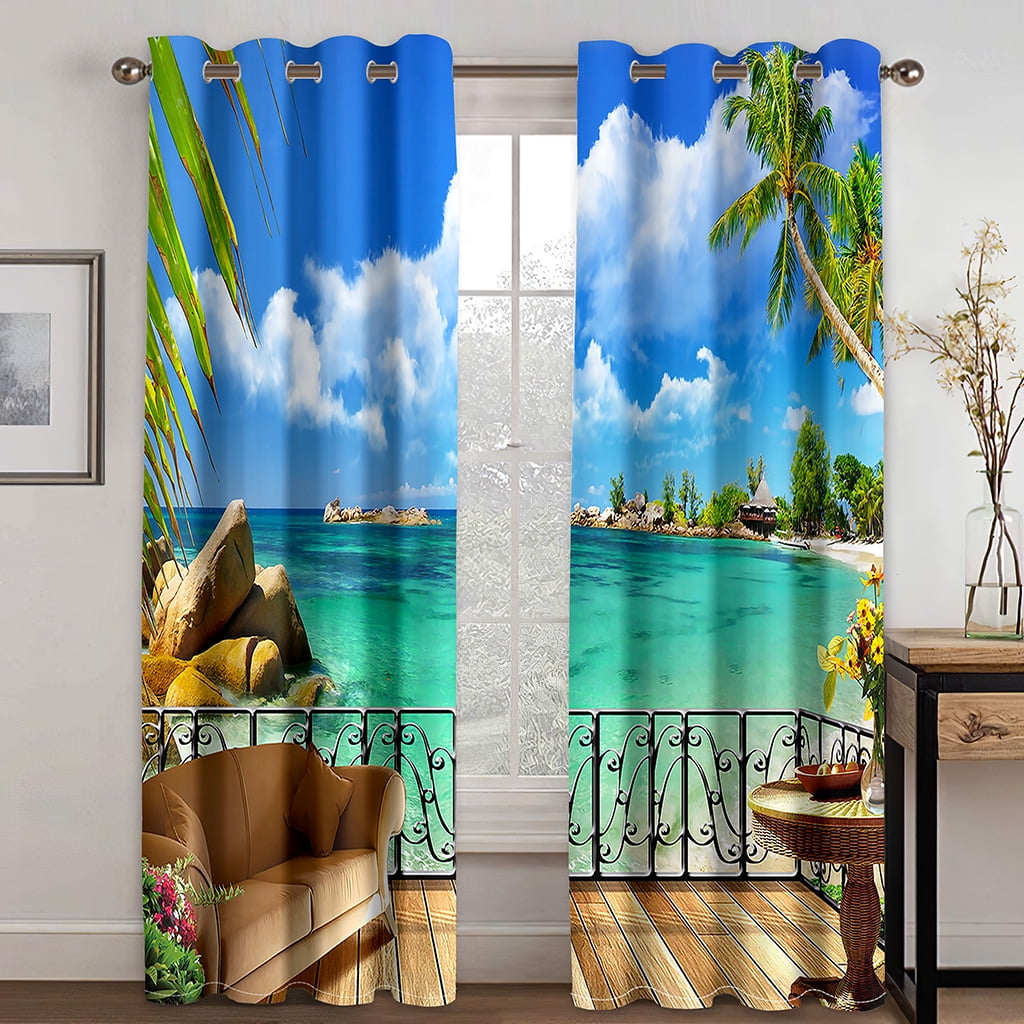 Cheap Thin Shading Polyester 3D Printing Natural Sea Semi Sunshade Cheap Thin Shading Polyester 3D Printing Natural Sea Semi Sunshade