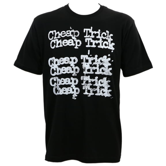 Cheap Trick Band Men's Stacked Logo T-Shirt Black Small | Officially Licensed Merchandise