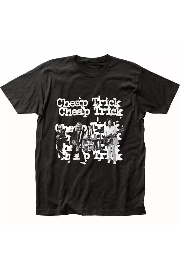 Cheap Trick Band Repeated Logo Members T Shirt Full Size S-5XL ET1346