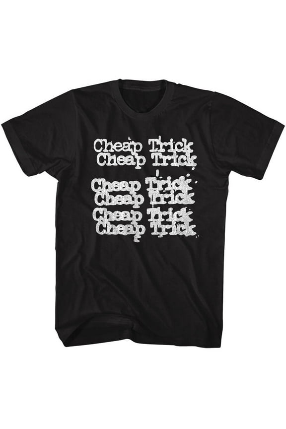 Cheap Trick Classic Stacked Logo Black Adult T-Shirt