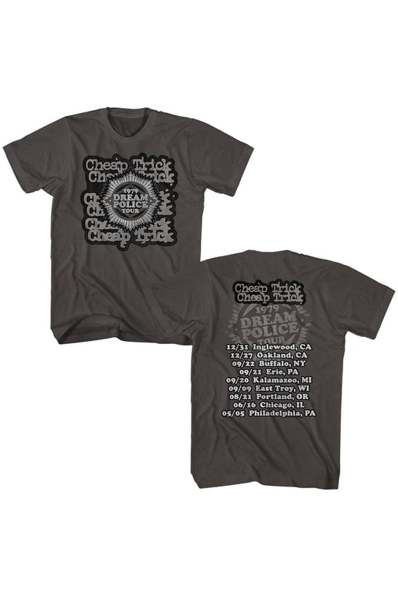 Cheap Trick Music Dream Police Tour 2 Adult Short Sleeve T Shirt