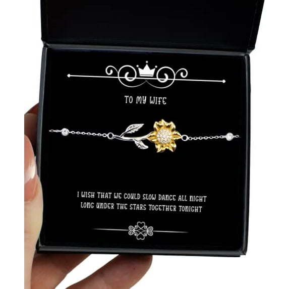 Cheap Wife Sunflower Bracelet, I Wish That we Could Slow Dance All Night Long Under The Stars, Present for Wife, Gag from Husband