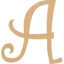 Cheap Wooden Letters, Unfinished 5'' Tall Curlz A, Wooden Craft Letter