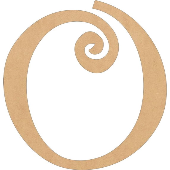 Cheap Wooden Letters, Unfinished 5'' Tall Curlz O, Wooden Craft Letter