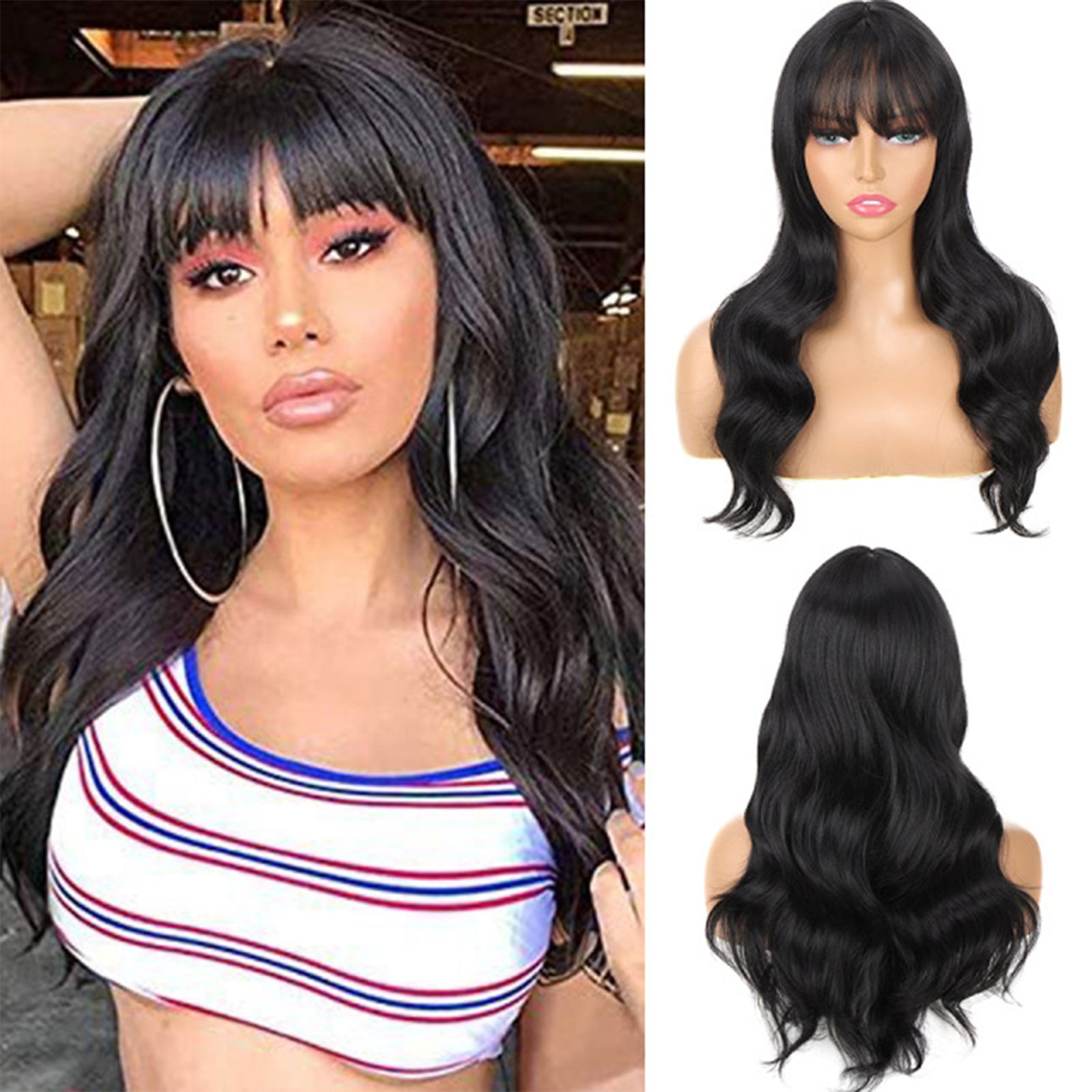 Cheap and Cheerful! Niceme Wig Pullover Toupee Long Curly Hair Wig Lace ...