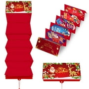 Cheapark 10-Count Christmas Red Envelope Cards - Surprise Party Design - Money Box & Gift Storage For Christmas Holiday Gifting