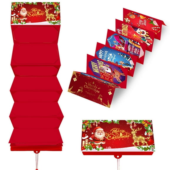 Cheapark 10-Count Christmas Red Envelope Cards - Surprise Party Design - Money Box & Gift Storage For Christmas Holiday Gifting