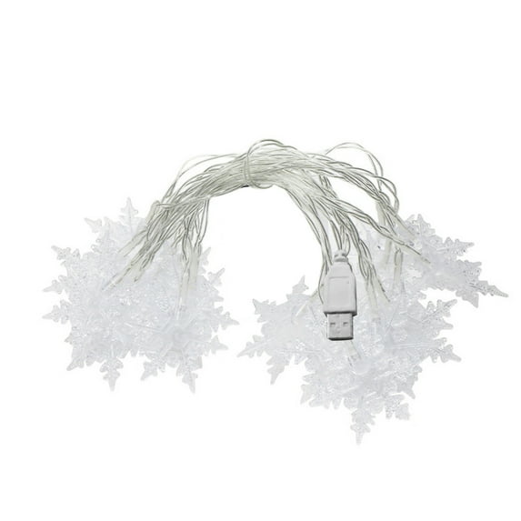 Cheapark 10 LED Snowflake String Lights - Battery-Operated Christmas Decor, Warm Glow for Bedroom Patio Garden Party Home Tree Indoor Outdoor