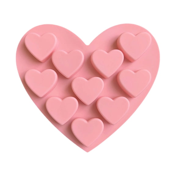 Cheapark 10 Multi-Heart Pudding Dessert Tools - Cake Decoration Baking Utensils, Love-Themed Molds for Valentine's Day Christmas, Practical Kitchen Accessories