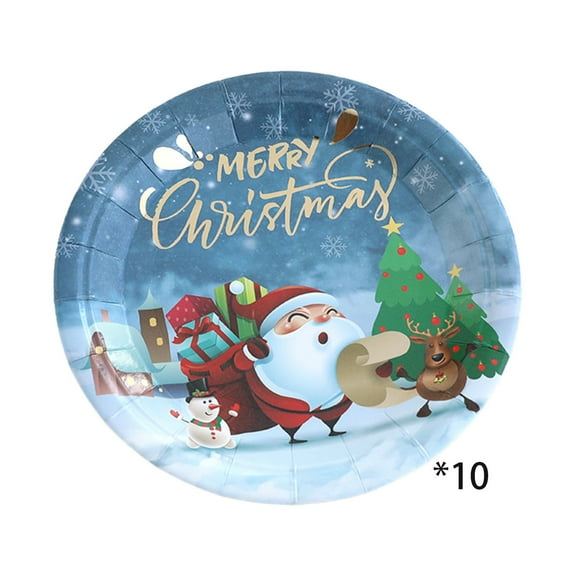 Cheapark 10-Piece Christmas Paper Cup & Tray Set - 20 Napkins Included, Festive Tableware for Holiday Party Celebrations