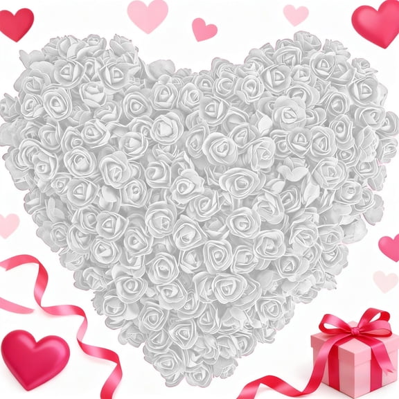 Cheapark 100pcs Foam Simulated Rose Flowers Valentine's Day Romantic Decorations Vibrant Colors Realistic Design For Home Party Bouquet Ambiance