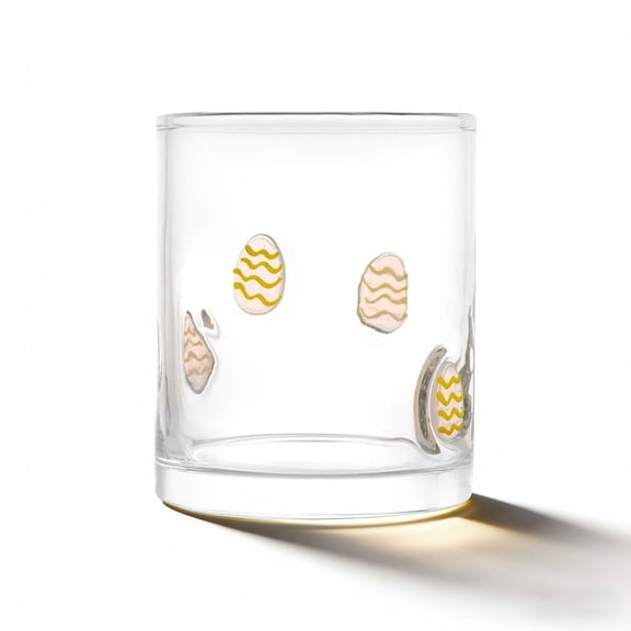 Cheapark 12-Ounce Easter-Shaped Glass Cup for Holiday Beverage Festive Drinking Glass